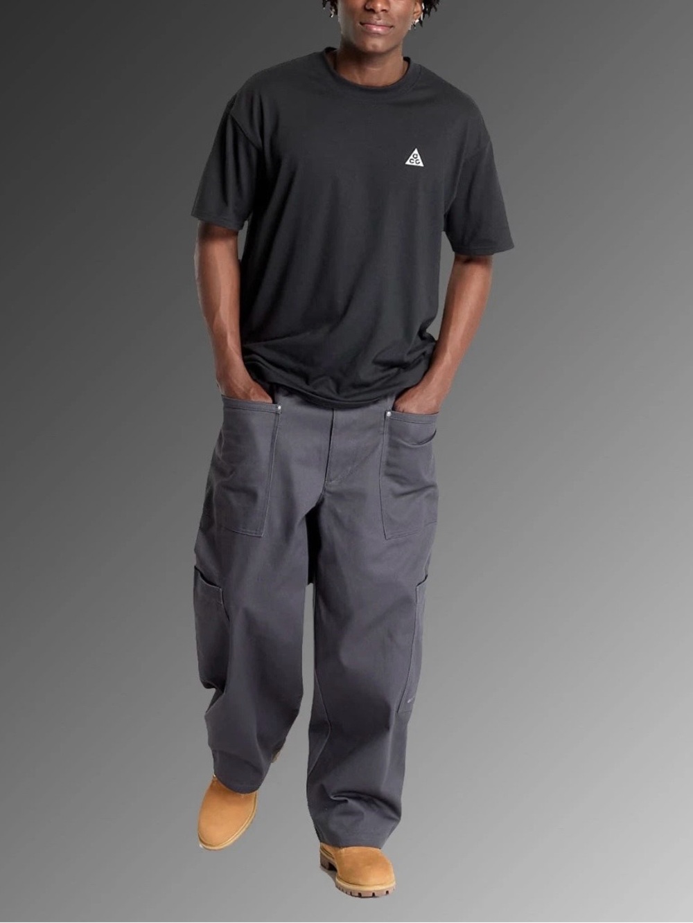 Nike Life Cargo Pants Men’s L Gray Loose Fit Straight Leg Cotton Utility NWT